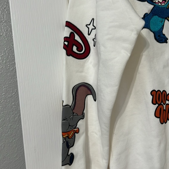Disney Embroidered Mickey 100 Years Stitch Dumbo White Sweatshirt Shirt Sweater - Picture 5 of 10